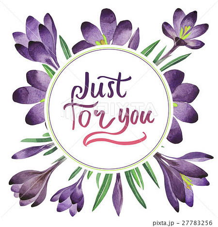 Wildflower crocuses flower frame in a watercolor Wildflower crocuses flower frame in a watercolor 27783256