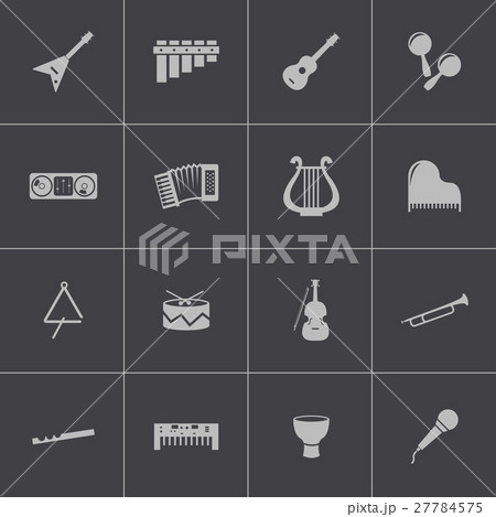 Vector black music instruments icons set Vector black music instruments icons set 27784575