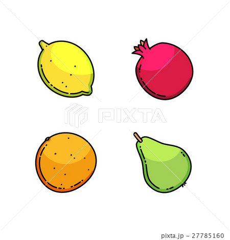 Lemon, pear, mandarin and garnet set isolated on 27785160
