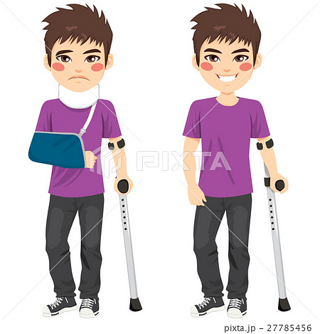 Injured Crutches Boy 27785456