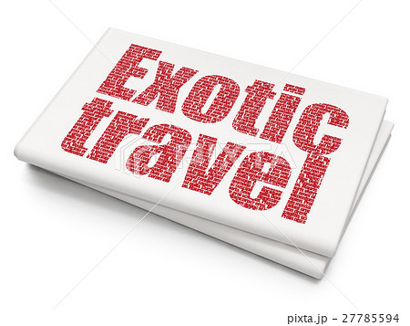 Vacation concept: Exotic Travel on Blank Newspaper 27785594