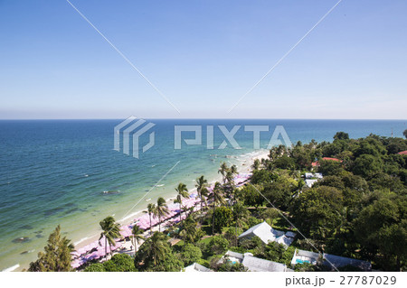 aerial view of Hua Hin beach sky and sea, Thailand aerial view of Hua Hin beach sky and sea, Thailand 27787029