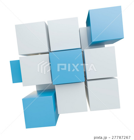 Abstract cube assembling from blocks Abstract cube assembling from blocks 27787267