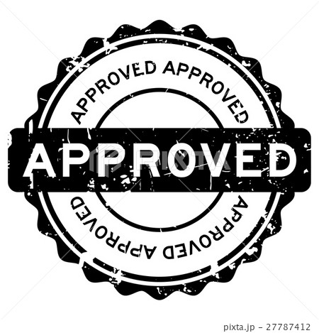Grunge black approve round rubber seal stamp Grunge black approve round rubber seal stamp 27787412