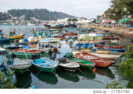 Fishing boats a harbor parked in the port 27787790