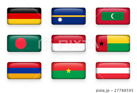 Set of world flags rectangle buttons  27788595