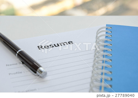Draft of Resume with pen and notebook Draft of Resume with pen and notebook 27789040