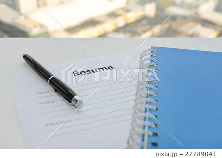 Draft of Resume with pen and notebook Draft of Resume with pen and notebook 27789041