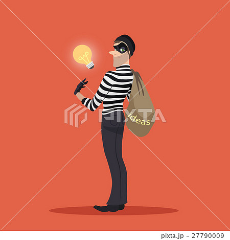 Man in black mask stealing lamp bulb Man in black mask stealing lamp bulb 27790009