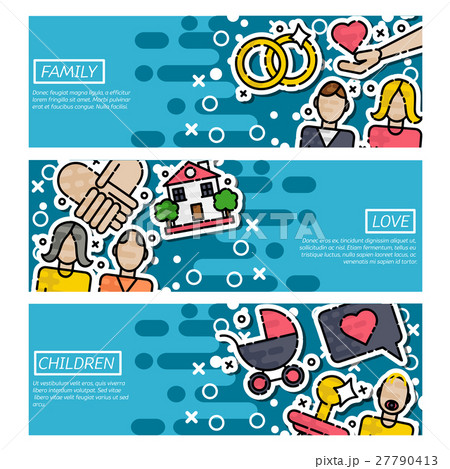 Set of Horizontal Banners about family 27790413