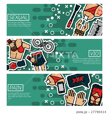 Set of Horizontal Banners about sexual vio 27790414