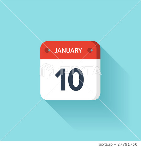 January 10. Isometric Calendar Icon With Shadow January 10. Isometric Calendar Icon With Shadow 27791750