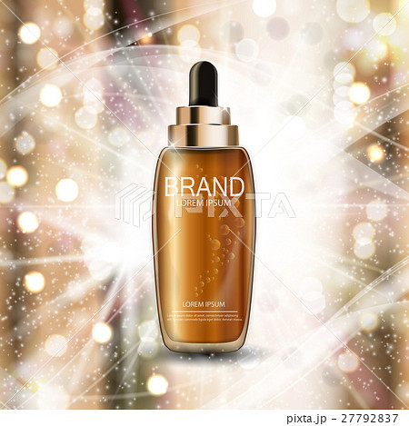 oil essence hydrating concentrate bottle templateのイラスト素材