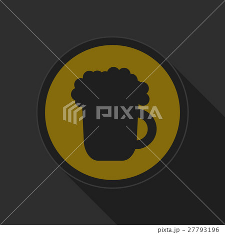 yellow round button - black beer with foam icon yellow round button - black beer with foam icon 27793196