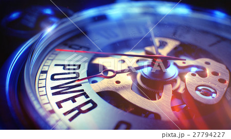 Power - Text on Vintage Watch. 3D Render. Power - Text on Vintage Watch. 3D Render. 27794227