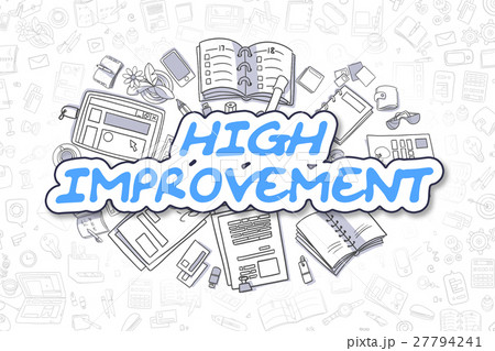 High Improvement - Doodle Blue Text. Business High Improvement - Doodle Blue Text. Business 27794241
