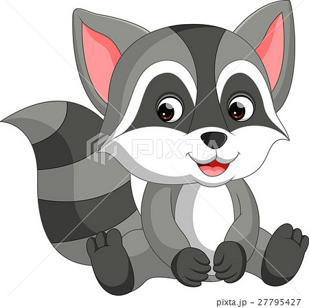 cute raccoon cartoon - Stock Illustration [27795427] - PIXTA