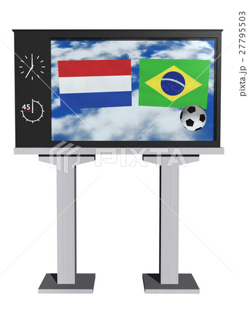 サッカー用モニター オランダvsブラジル のイラスト素材