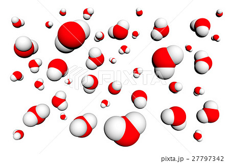 自由運動する水分子 3dのイラスト素材