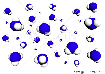 自由運動するアンモニア分子 3dのイラスト素材