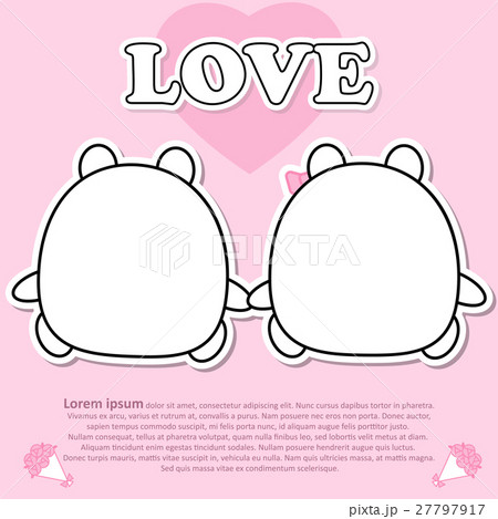 Lovely couple bear hold hands in Valentine concept Lovely couple bear hold hands in Valentine concept 27797917