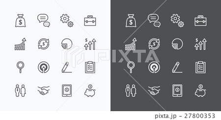 Business icons set. flat line design vector Business icons set. flat line design vector 27800353