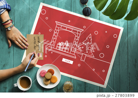 Merry Christmas and Happy New Year Illustration Concept Merry Christmas and Happy New Year Illustration Concept 27803899