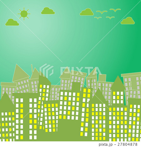 Green scene of city town with eco concept 27804878