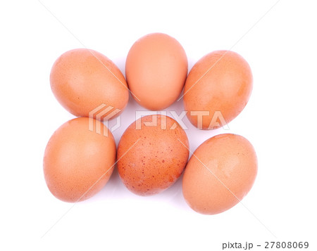 Chicken eggs on a white background 27808069