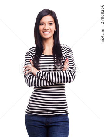 Smiling woman with crossed arms Smiling woman with crossed arms 27808266