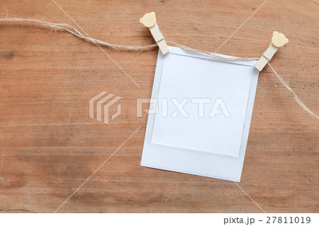 vintage photo frame hanging on clothespin vintage photo frame hanging on clothespin 27811019