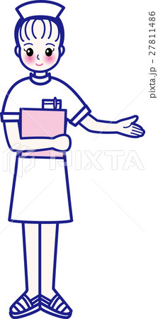 女性ナース看護師全身 案内 女性ナース看護師全身 案内 27811486