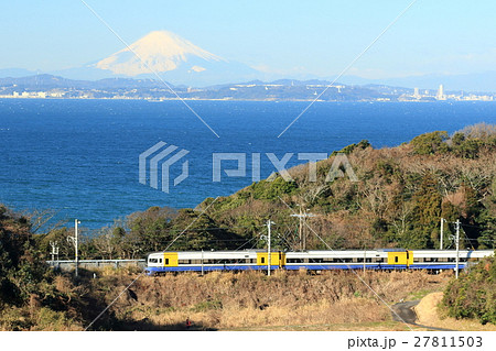 JR内房線「東京湾と富士山」俯瞰風景 27811503