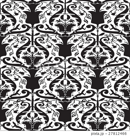Vector seamless floral pattern vintage black white 27812466