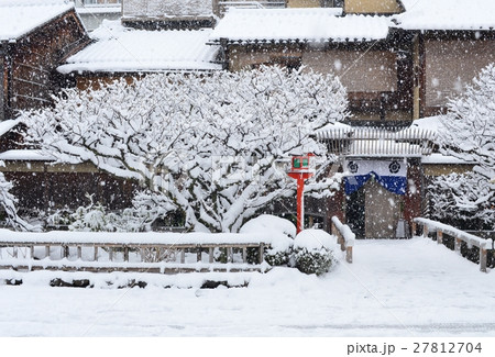 京都 祇園白川の雪景色 京都 祇園白川の雪景色 27812704