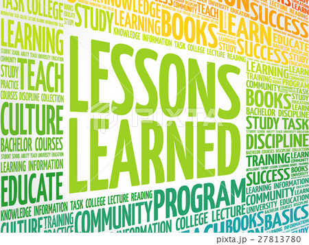 Lessons Learned word cloud, Stock vector