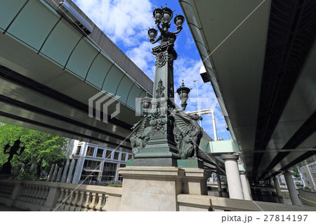 東京 日本橋 麒麟の像の写真素材