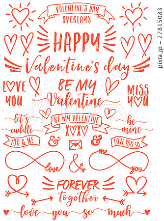 Valentine S Day Overlays Vector Setのイラスト素材