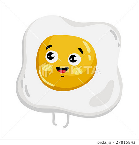 Funny fried egg isolated cartoon character Funny fried egg isolated cartoon character 27815943