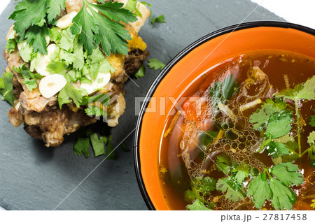 Hot and sour seafood soup, 27817458