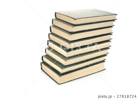 old books stack isolated on white 27818724