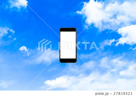 スマホ、空、はめ込み合成用素材、スマホ合成、スマートホン、テキストスペース、はめこみ、コピースペース 27819321
