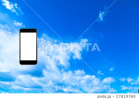 スマホ、空、はめ込み合成用素材、スマホ合成、スマートホン、テキストスペース、はめこみ、コピースペース 27819760