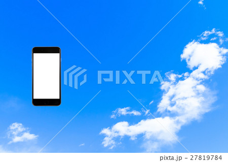 スマホ、空、はめ込み合成用素材、スマホ合成、スマートホン、テキストスペース、はめこみ、コピースペース 27819784