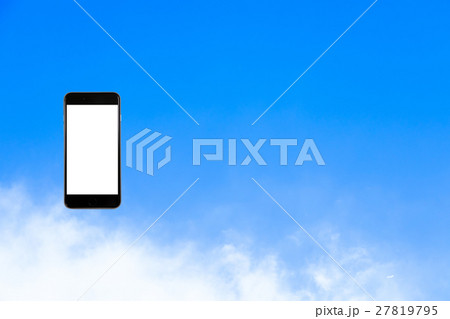 スマホ、空、はめ込み合成用素材、スマホ合成、スマートホン、テキストスペース、はめこみ、コピースペース 27819795