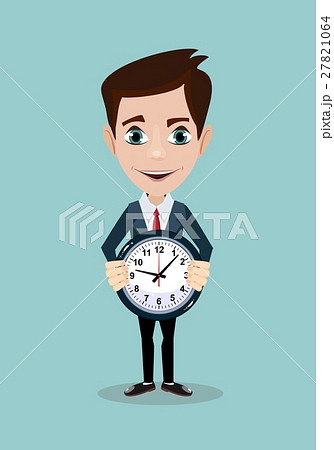 young man holding a clock with his hands young man holding a clock with his hands 27821064