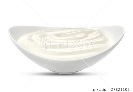 Greek yogurt isolated on white 27821105