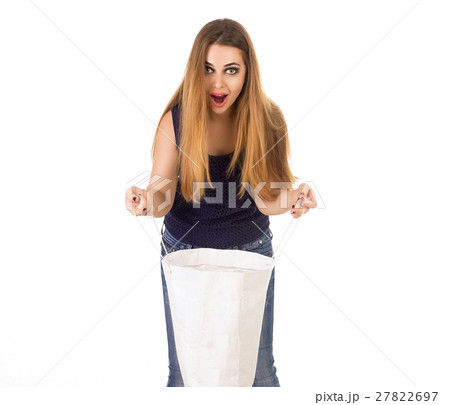 The woman with white handbag 27822697