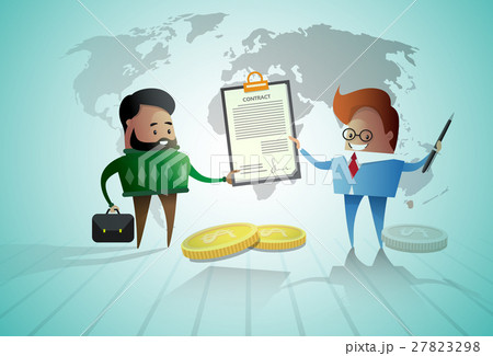 Two Successful Business Man Hold Contract Sign Two Successful Business Man Hold Contract Sign 27823298