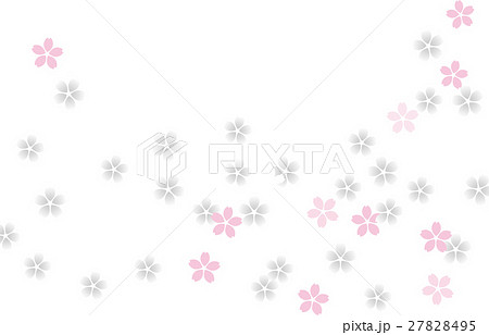 桜吹雪背景 透かしのイラスト素材